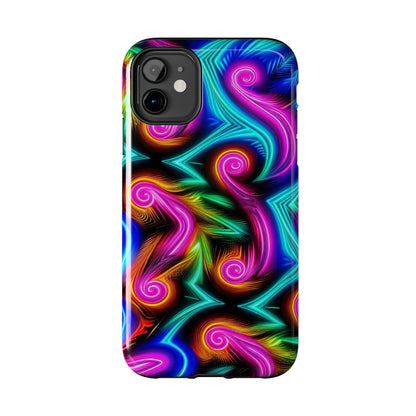 Neon Spirals (Tough iPhone Case)