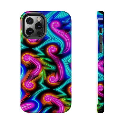 Neon Spirals (Tough iPhone Case)