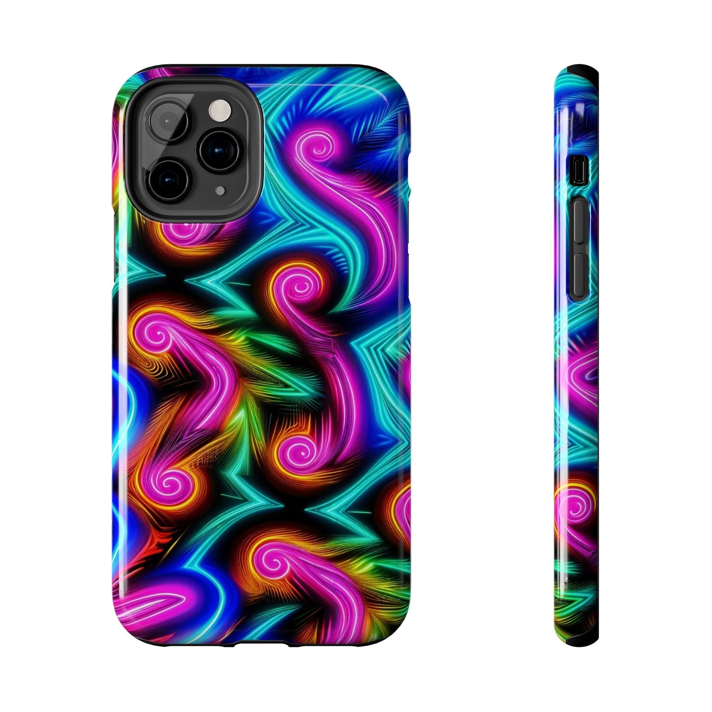 Neon Spirals (Tough iPhone Case)