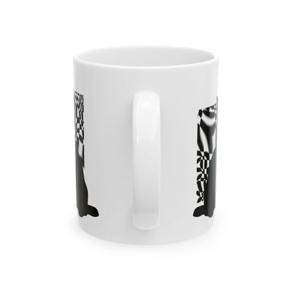 White Mug 黒猫の幻想 Black Cat Illusions Ceramic Mug (11oz, 15oz)