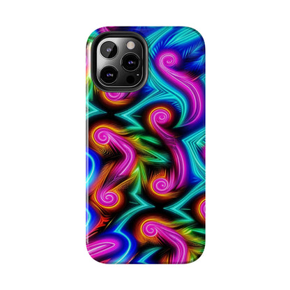 Neon Spirals (Tough iPhone Case)