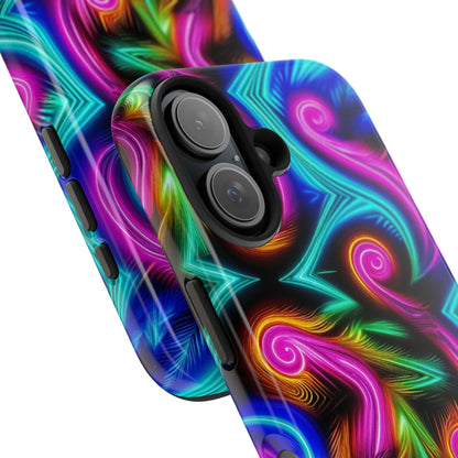 Neon Spirals (Tough iPhone Case)