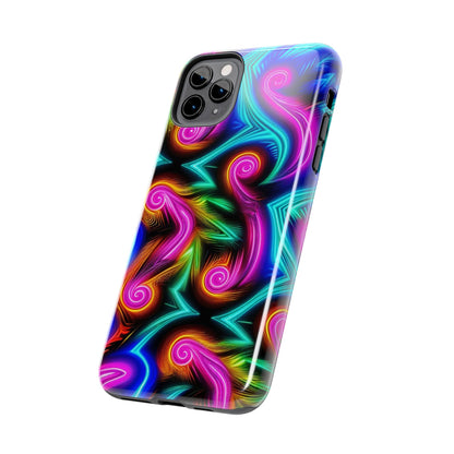 Neon Spirals (Tough iPhone Case)