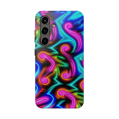 Neon Spirals (Tough iPhone Case)