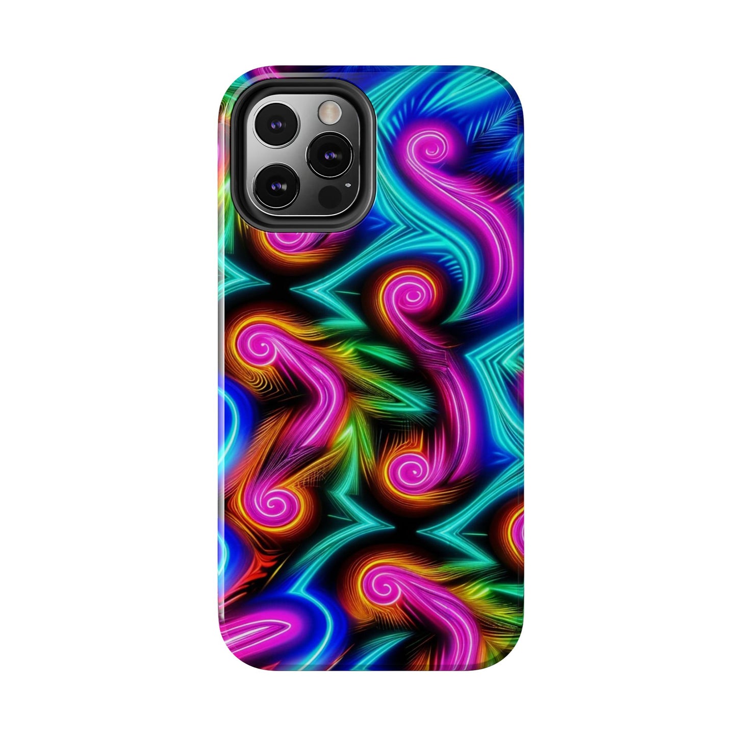 Neon Spirals (Tough iPhone Case)