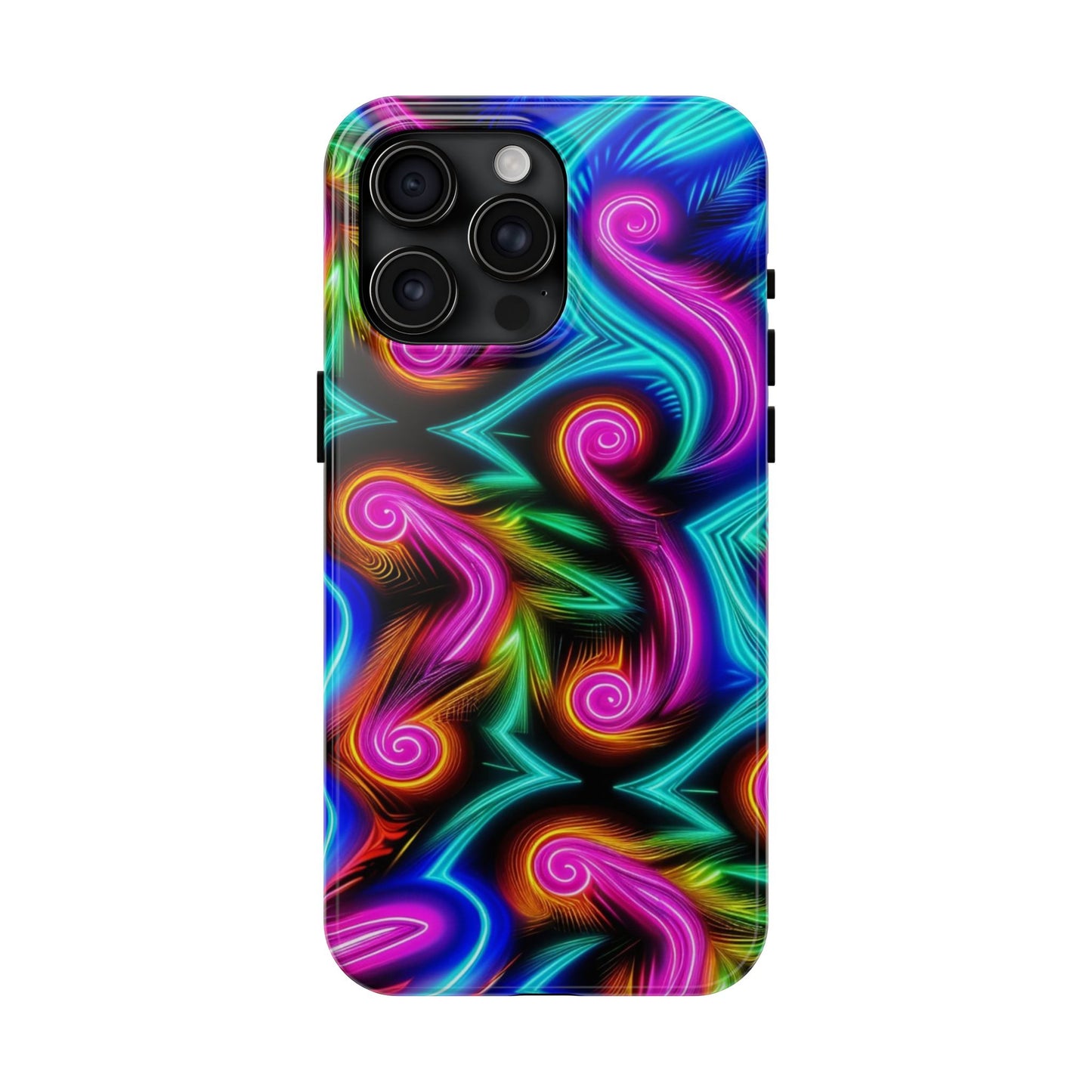 Neon Spirals (Tough iPhone Case)