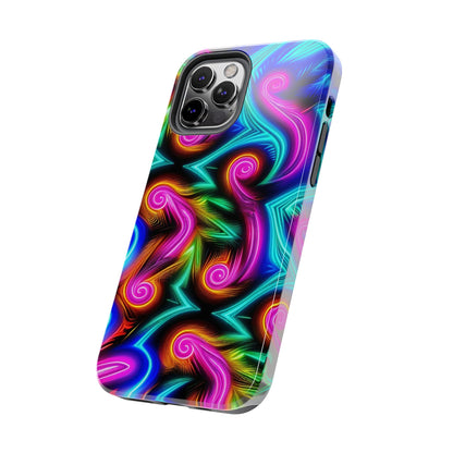 Neon Spirals (Tough iPhone Case)