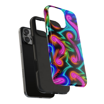 Neon Spirals (Tough iPhone Case)