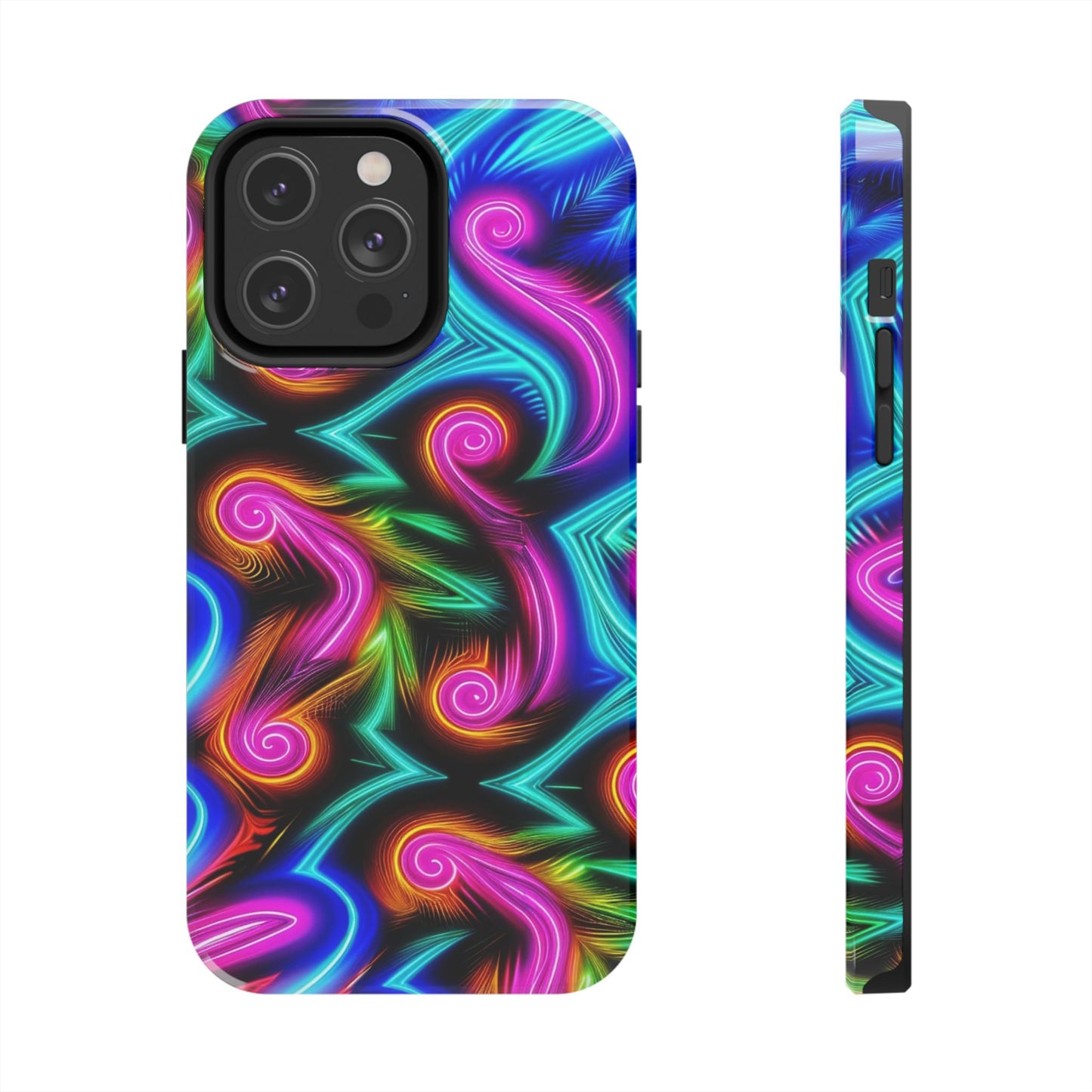 Neon Spirals (Tough iPhone Case)