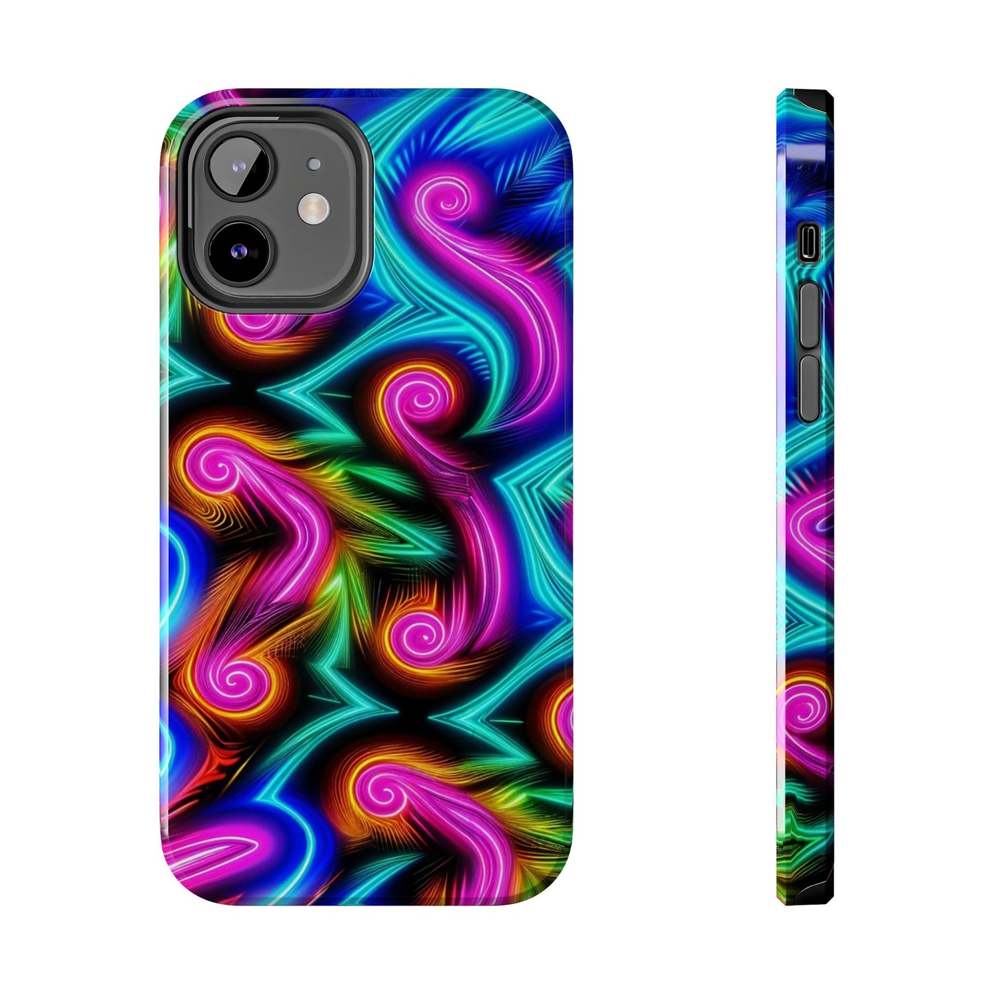 Neon Spirals (Tough iPhone Case)