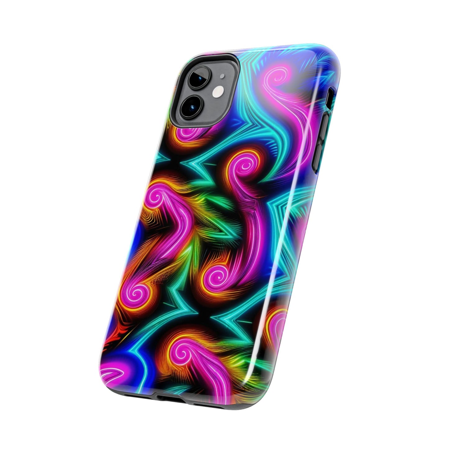 Neon Spirals (Tough iPhone Case)