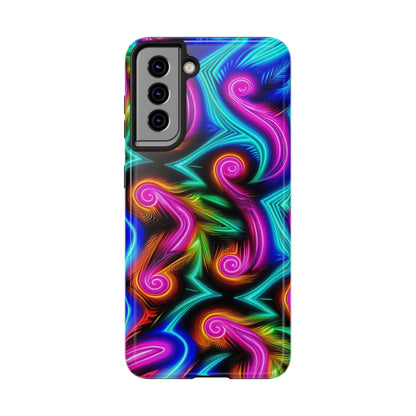 Neon Spirals (Tough iPhone Case)