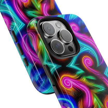 Neon Spirals (Tough iPhone Case)