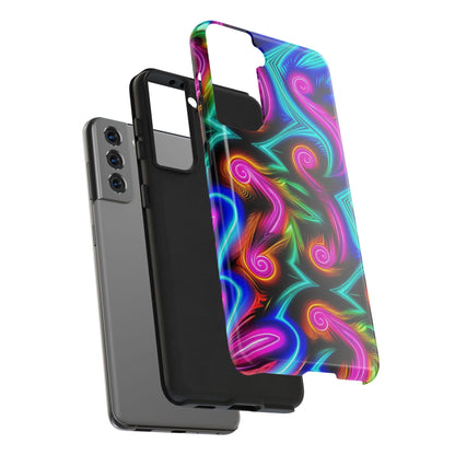 Neon Spirals (Tough iPhone Case)