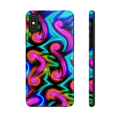 Neon Spirals (Tough iPhone Case)