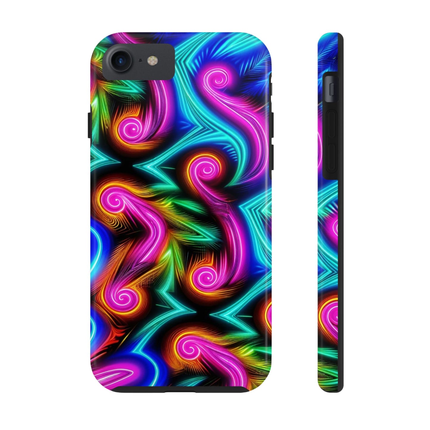 Neon Spirals (Tough iPhone Case)