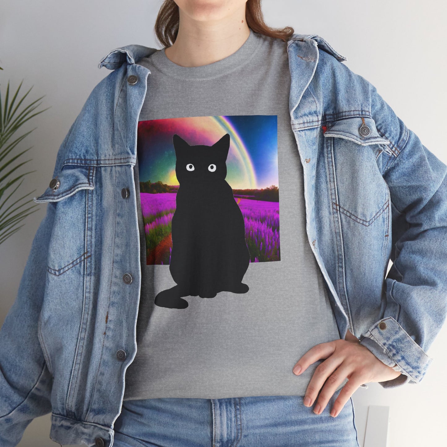 Cute Cat Universes かわいい猫の世界 Unisex Heavy Cotton Tee