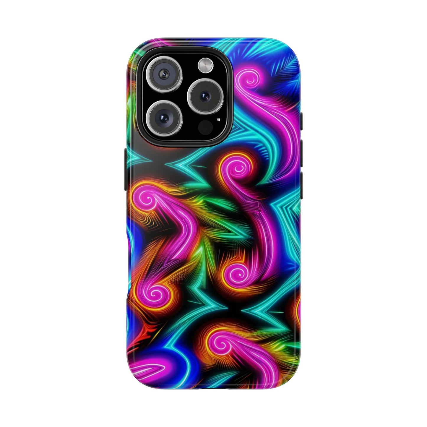 Neon Spirals (Tough iPhone Case)