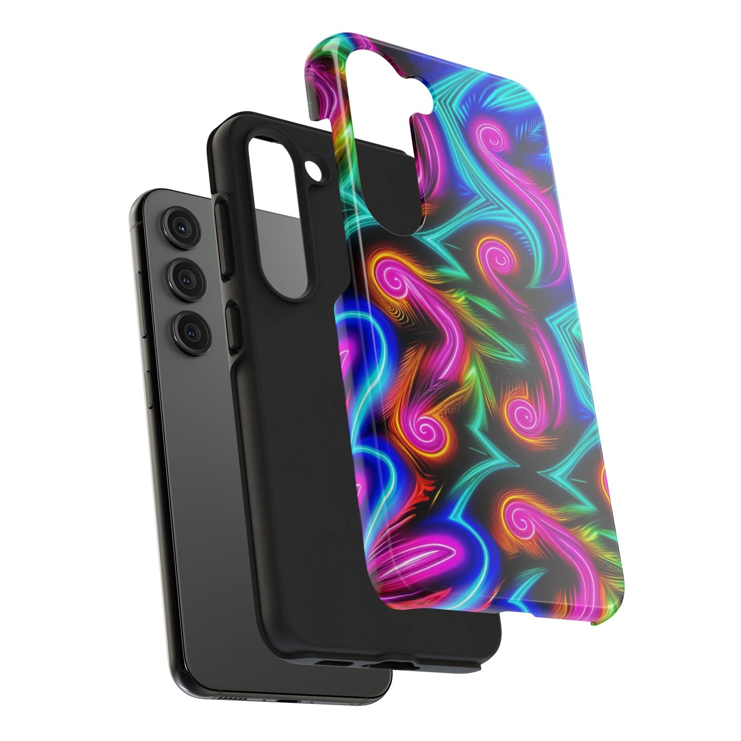 Neon Spirals (Tough iPhone Case)