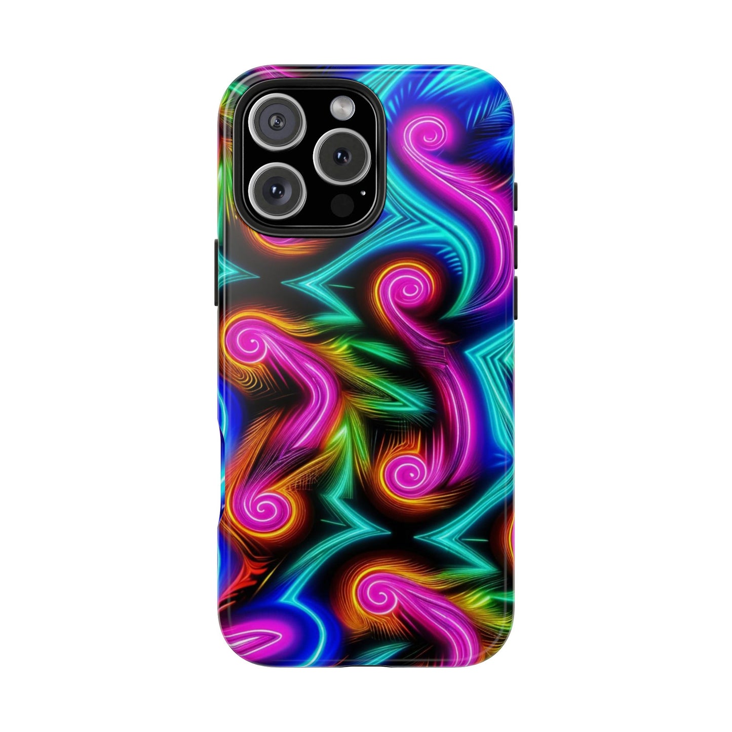 Neon Spirals (Tough iPhone Case)