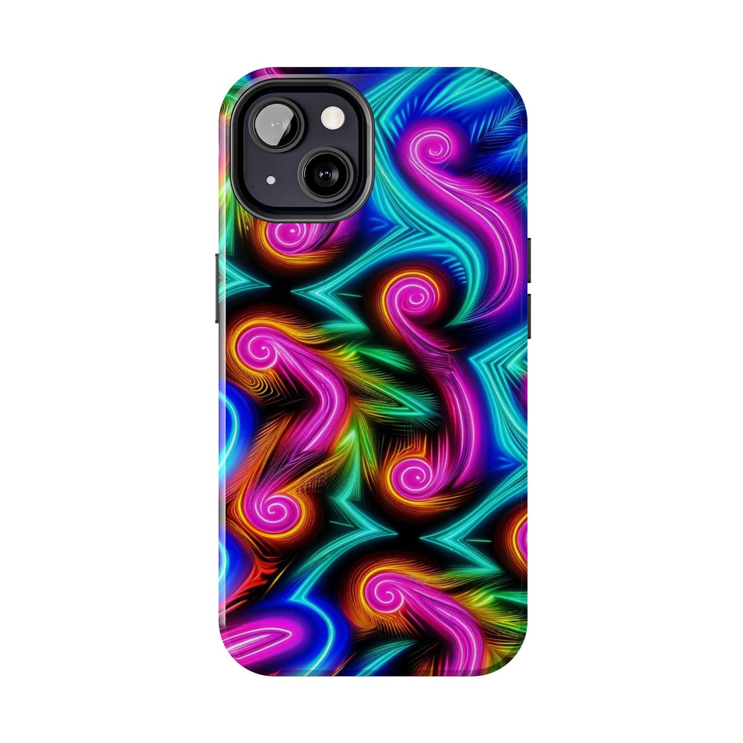 Neon Spirals (Tough iPhone Case)