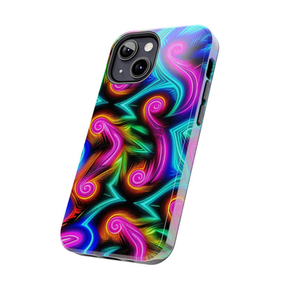 Neon Spirals (Tough iPhone Case)