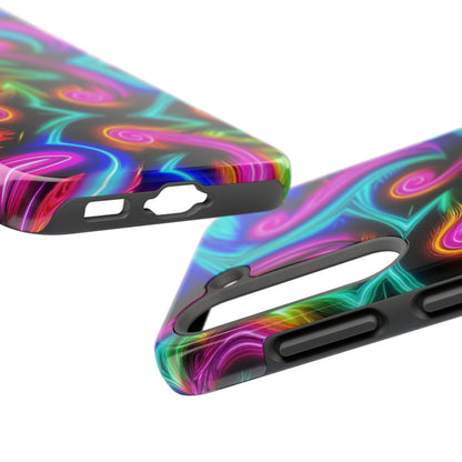 Neon Spirals (Tough iPhone Case)