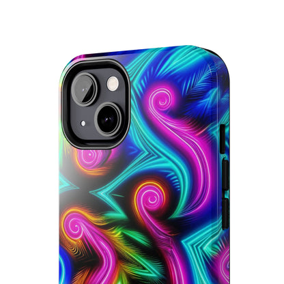 Neon Spirals (Tough iPhone Case)