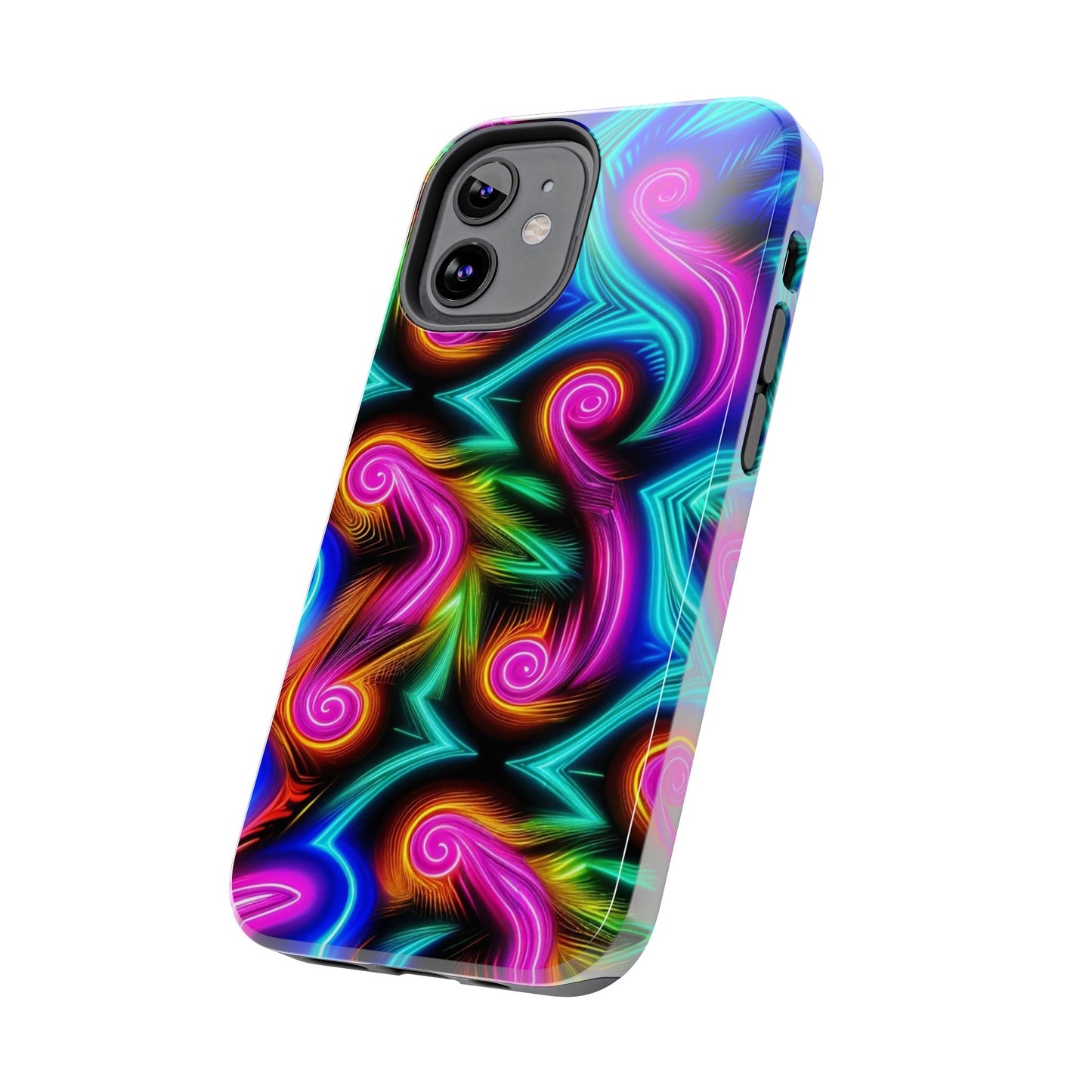 Neon Spirals (Tough iPhone Case)