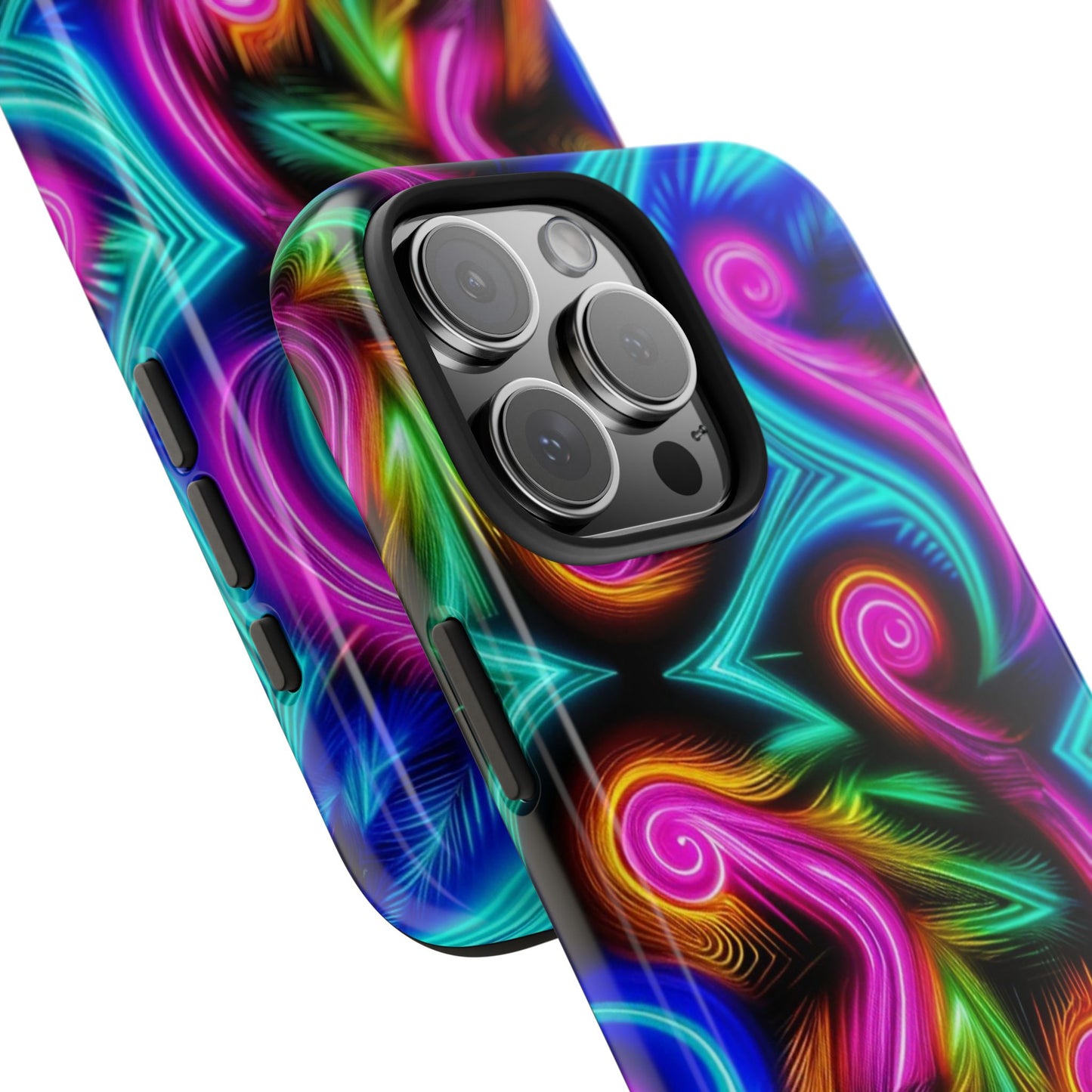 Neon Spirals (Tough iPhone Case)