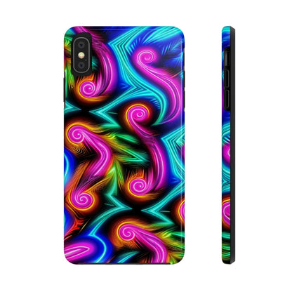 Neon Spirals (Tough iPhone Case)