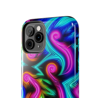 Neon Spirals (Tough iPhone Case)