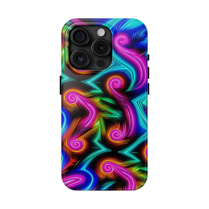 Neon Spirals (Tough iPhone Case)